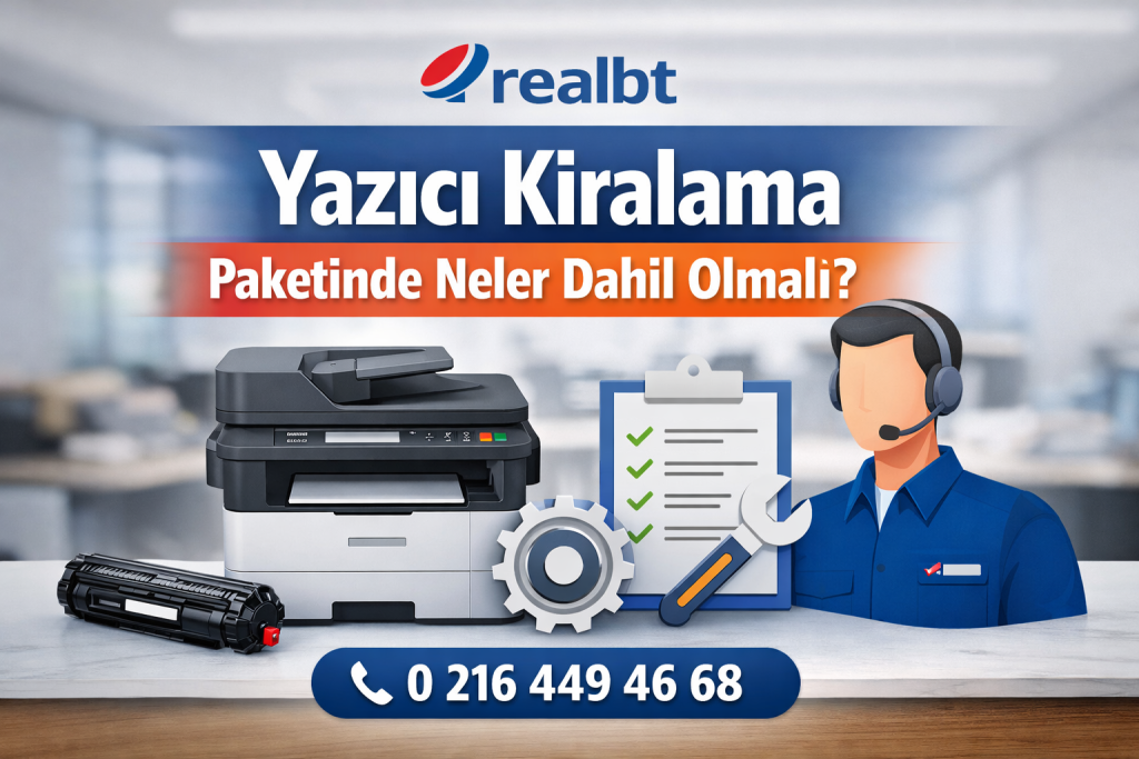 yazıcı kiralama paketi kapsamında toner, teknik servis ve parça hizmetleri